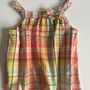 Gymboree Girl's Plaid Cotton Bow Tank Top 3T